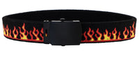 Flame Adjustable Canvas Military Web Belt With Metal Buckle 32" to 72"