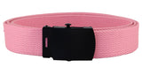Light Pink Adjustable Canvas Military Web Belt With Metal Buckle 32" to 72"