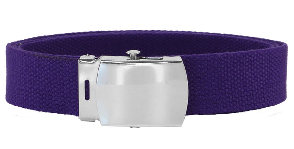 Purple Adjustable Canvas Military Web Belt With Metal Buckle 32 to 72 –  buybuy-luv