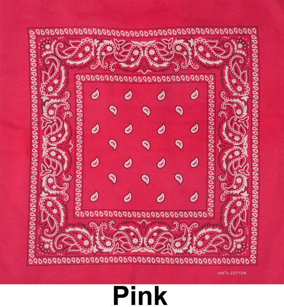 Pink Paisley Print Designs Cotton Bandana