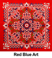 Red Blue Art Design Print Cotton Bandana