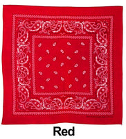 Red Paisley Design Print Cotton Bandana