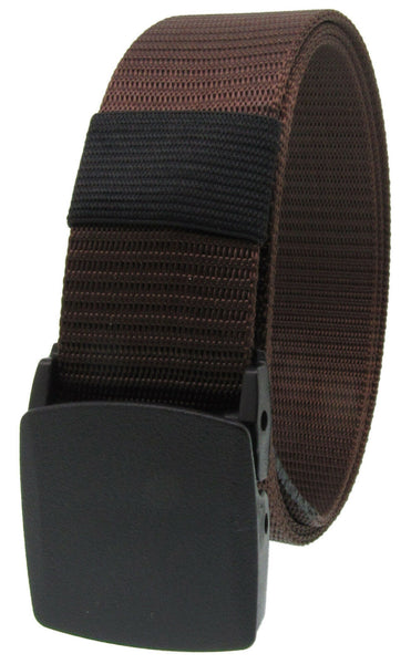 Brown Outdoor Military Grade Tactical Nylon Canvas Web Belt with Plastic Buckle