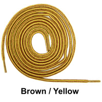 Brown / Yellow Round Athletic Sneaker 27 36 45 54 63 Inch Shoelaces