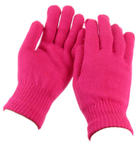 Pink Knitted Winter Warm Stretch Gloves One Size