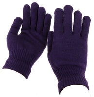 Purple Knitted Winter Warm Stretch Gloves One Size
