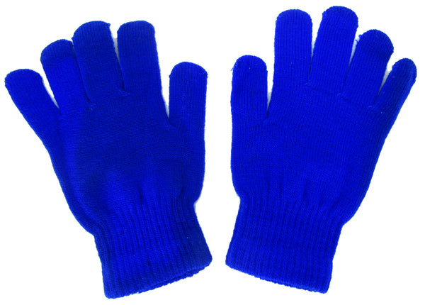 Royal Blue Knitted Winter Warm Stretch Gloves One Size
