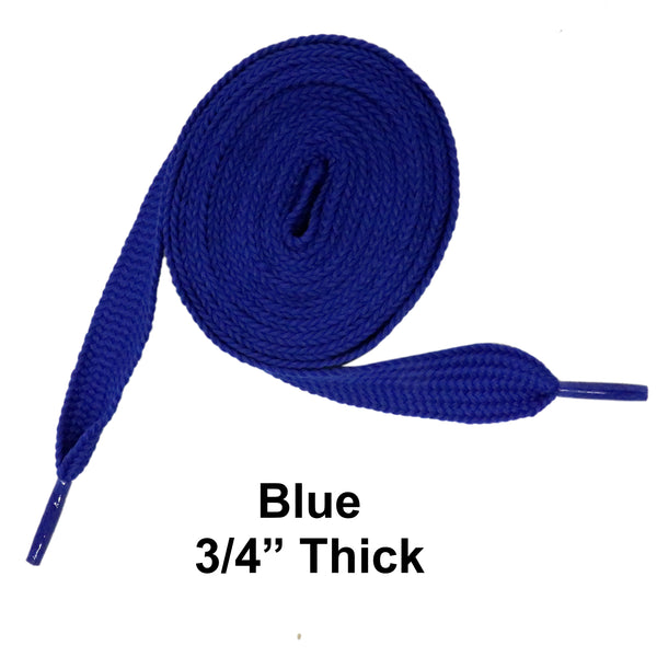 Blue Thick 3/4" Width Flat Athletic Sneaker 54 Inch Shoelaces