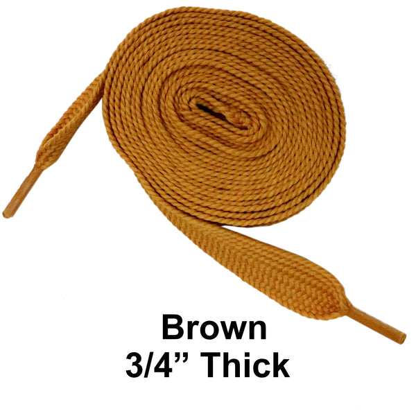 Brown Thick 3/4" Width Flat Athletic Sneaker 54 Inch Shoelaces