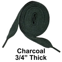 Charcoal Thick 3/4" Width Flat Athletic Sneaker 54 Inch Shoelaces