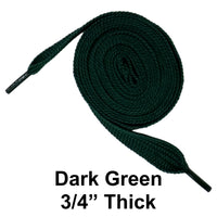 Dark Green Thick 3/4" Width Flat Athletic Sneaker 54 Inch Shoelaces