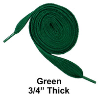 Green Thick 3/4" Width Flat Athletic Sneaker 54 Inch Shoelaces