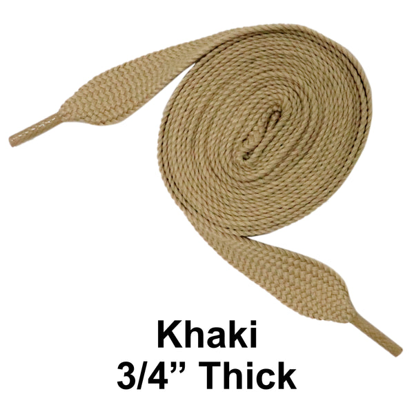 Khaki Thick 3/4" Width Flat Athletic Sneaker 54 Inch Shoelaces