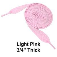 Light Pink Thick 3/4" Width Flat Athletic Sneaker 54 Inch Shoelaces