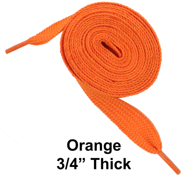Orange Thick 3/4" Width Flat Athletic Sneaker 54 Inch Shoelaces