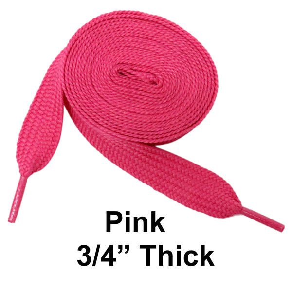Pink Thick 3/4" Width Flat Athletic Sneaker 54 Inch Shoelaces