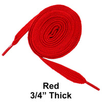 Red Thick 3/4" Width Flat Athletic Sneaker 54 Inch Shoelaces