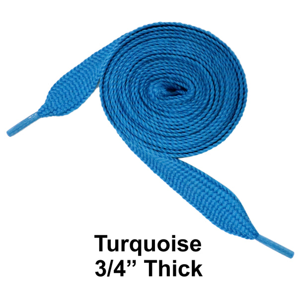 Turquoise Thick 3/4" Width Flat Athletic Sneaker 54 Inch Shoelaces