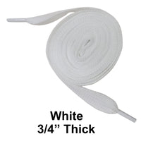 White Thick 3/4" Width Flat Athletic Sneaker 54 Inch Shoelaces