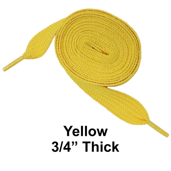 Yellow Thick 3/4" Width Flat Athletic Sneaker 54 Inch Shoelaces
