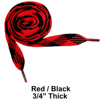 Red / Black Thick 3/4" Width Flat Athletic Sneaker 54 Inch Shoelaces