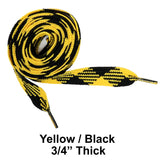 Yellow / Black Thick 3/4" Width Flat Athletic Sneaker 54 Inch Shoelaces