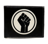 Black Power Fist Black Lives Matter BLM Leather Bi-Fold Bifold Wallet