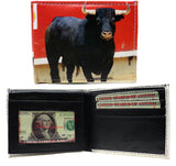 Spanish Fighting Raging Bull Leather Bi-Fold Bifold Wallet