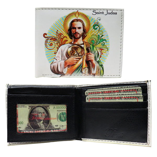 Saint Judas Thaddaeus the Apostle Leather Bi-Fold Bifold Wallet