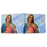 Blessed Virgin Mary Immaculate Heart Leather Bi-Fold Bifold Wallet