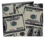 $100 One Hundred Dollar Bills Photorealistic Leather Bi-Fold Bifold Wallet
